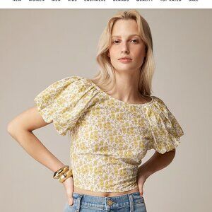 JCrew Fitted Puff Sleeve Top in Liberty Capel